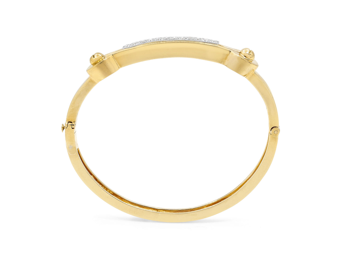 David Webb Nail Head Diamond Bangle in 18K Gold