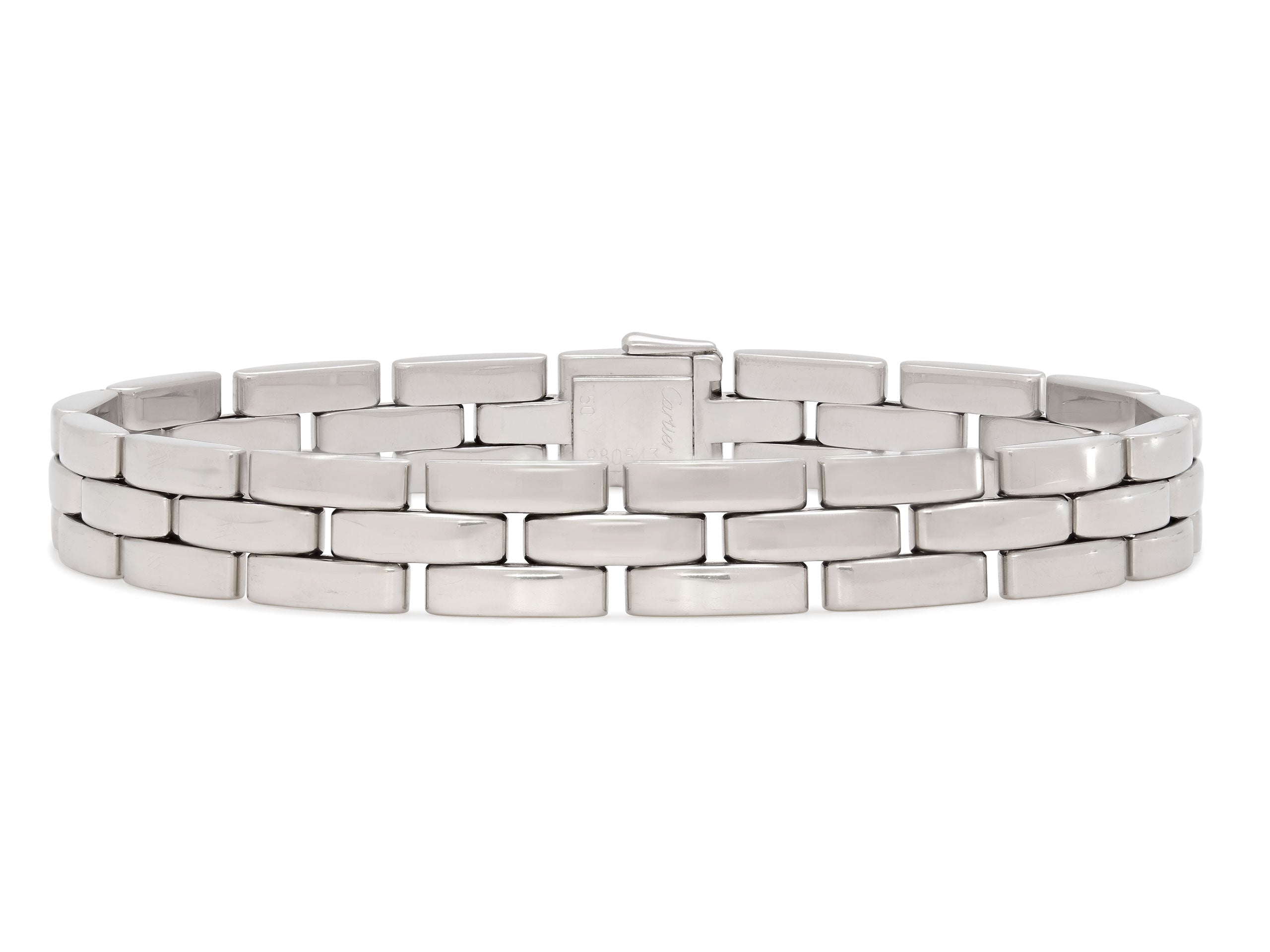 Bracelet Art déco en argent, les maillons géométriques sertis de Bracelet Art déco en argent, les maillons géométriques sertis de