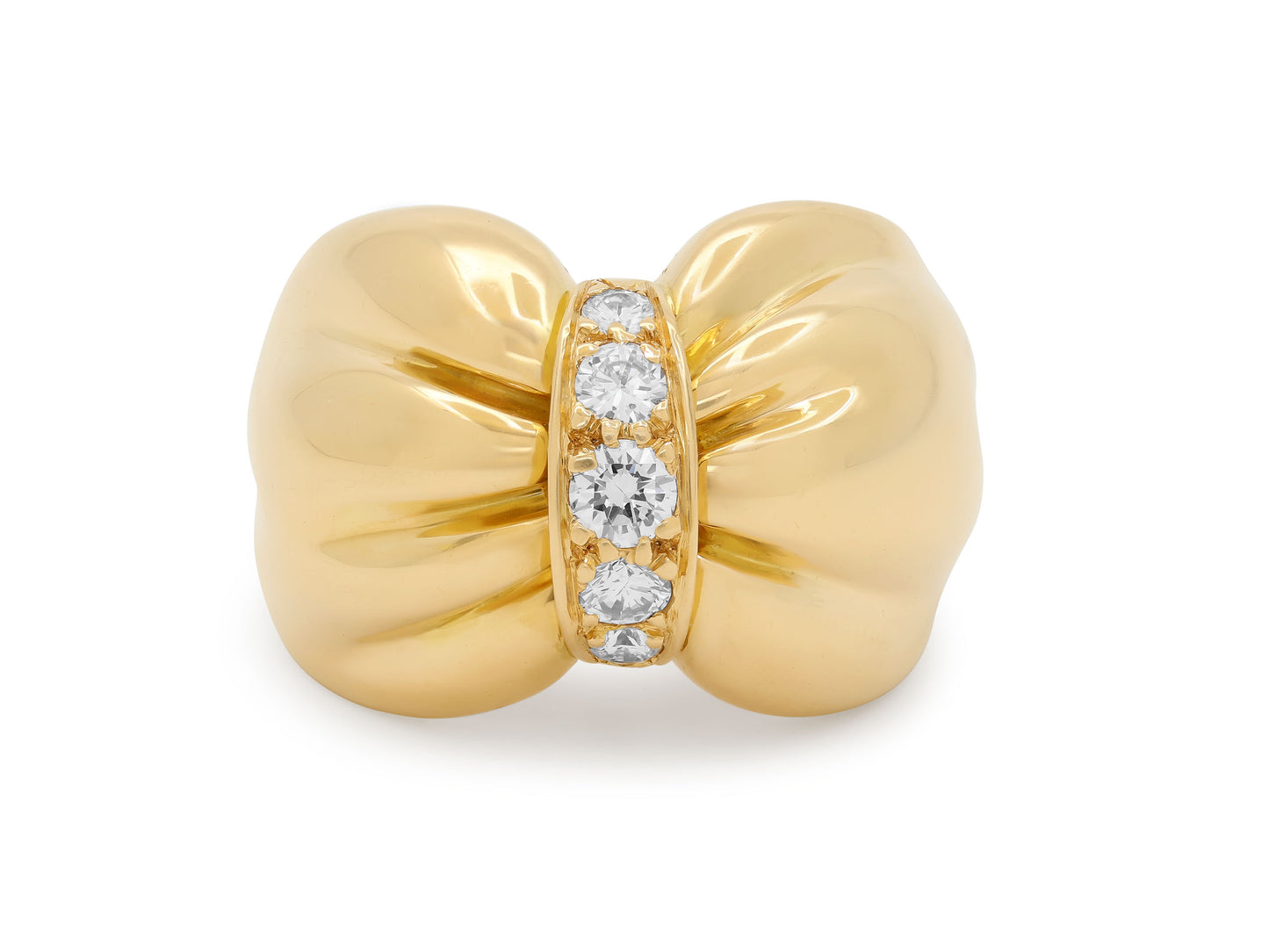 Van Cleef & Arpels Diamond Bow Ring in 18K Gold