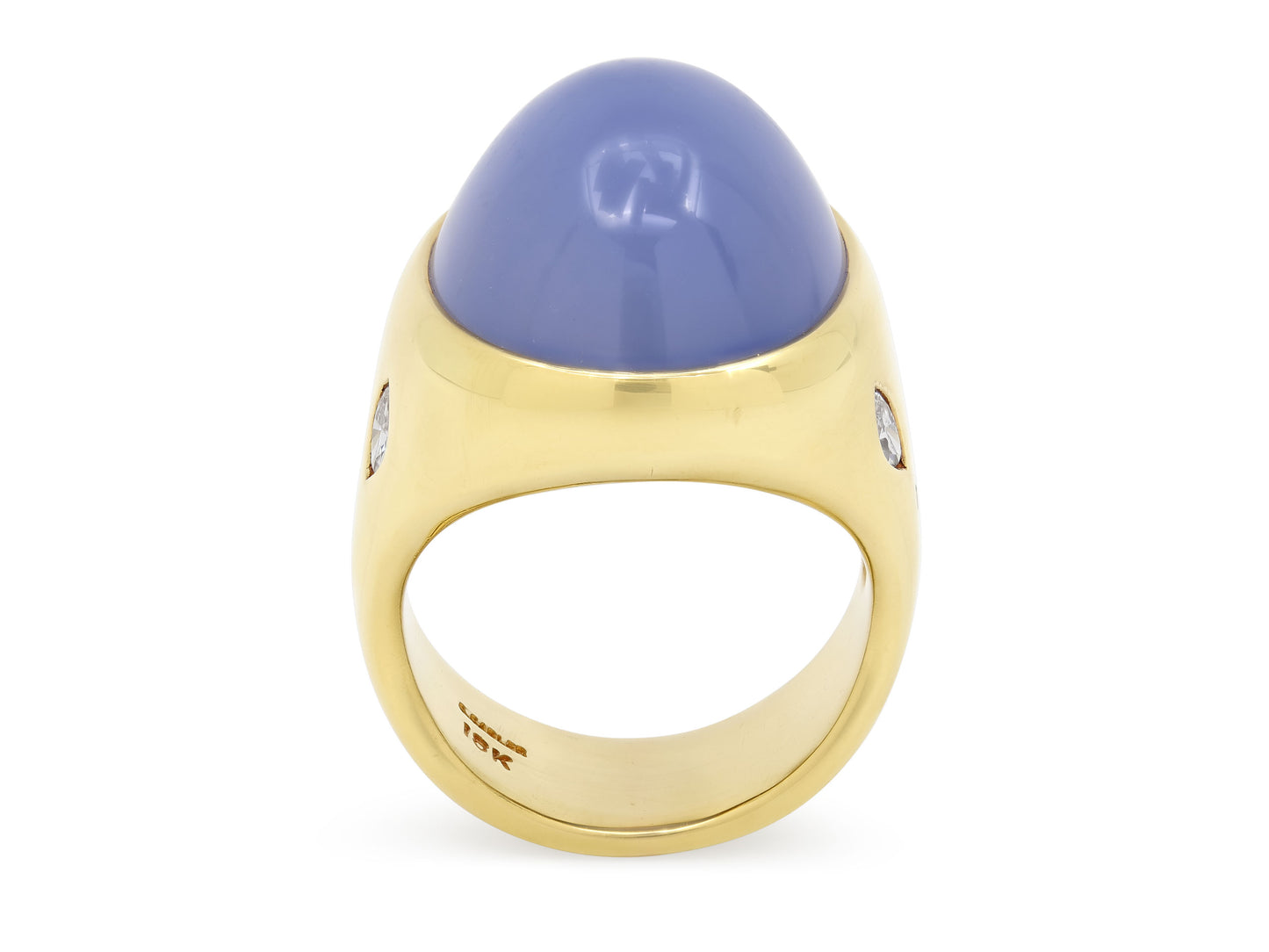 Susan Sadler Chalcedony and Diamond Ring in 18K Gold