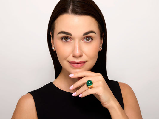 Marina B 'Tigella' Malachite Ring in 18K Gold