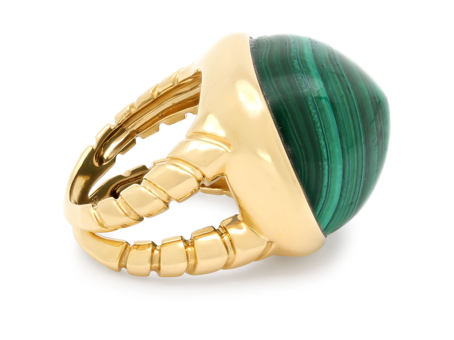 Marina B 'Tigella' Malachite Ring in 18K Gold