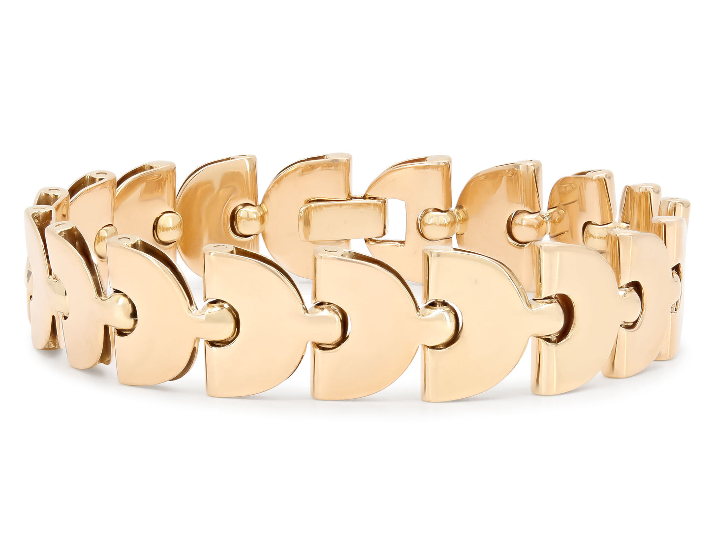 Retro Gold Link Bracelet in 14K Gold