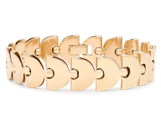 Retro Gold Link Bracelet in 14K Gold