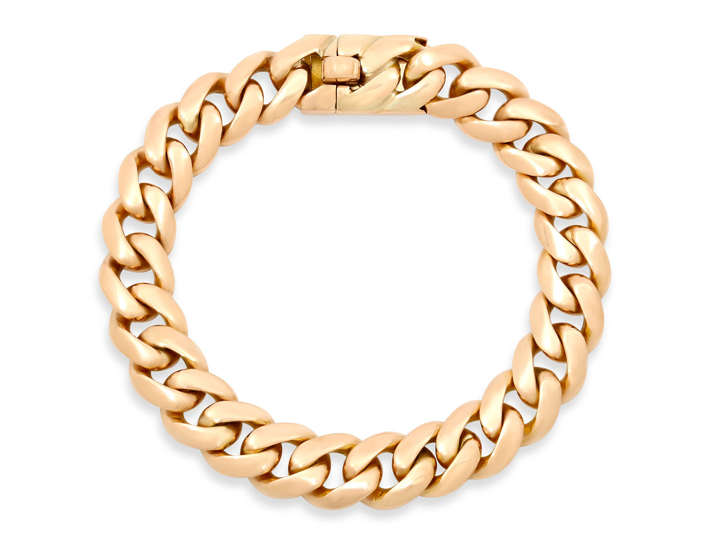Mid-Century Curb Link Bracelet in 18K Rose Gold