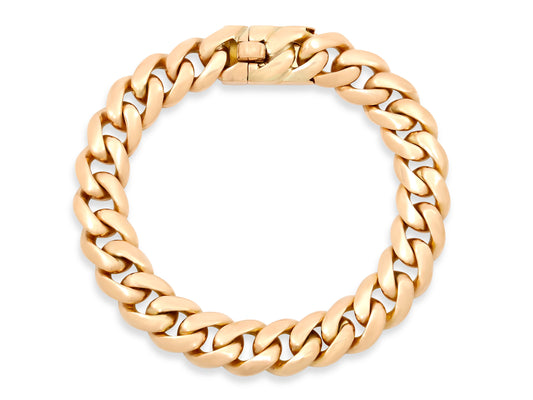 Mid-Century Curb Link Bracelet in 18K Rose Gold
