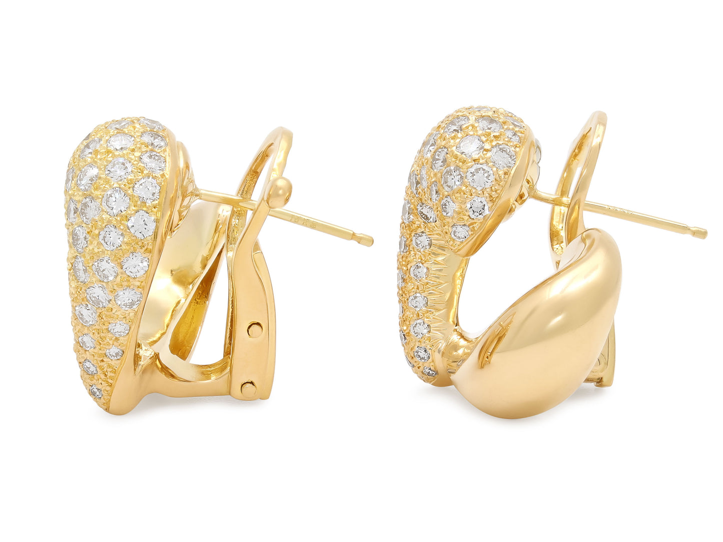 Van Cleef & Arpels Diamond Heart Earrings in 18K Gold