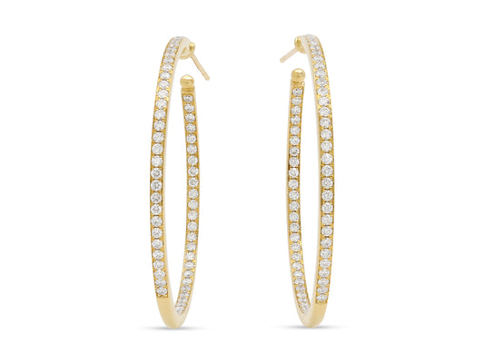Diamond Hoop Earrings in 18K Gold