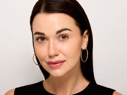 Diamond Hoop Earrings in 18K Gold