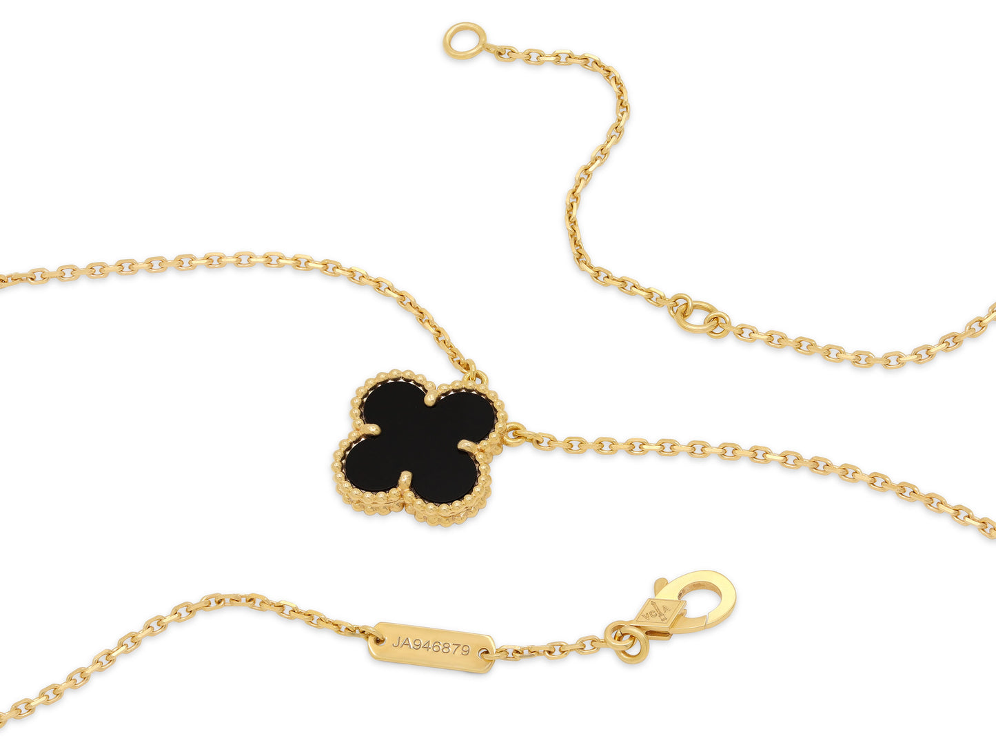Van Cleef & Arpels 'Vintage Alhambra' Onyx Pendant in 18K Gold