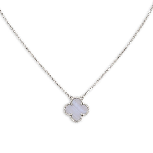 Van Cleef & Arpels 'Vintage Alhambra' Chalcedony Pendant in 18K White Gold