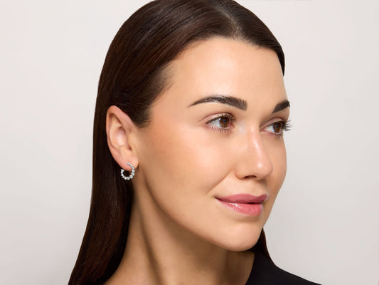 Front Back Diamond Earrings in 18K Yellow Gold