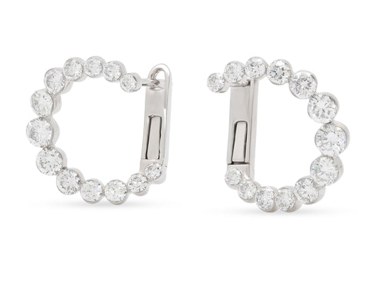 Front Back Diamond Earrings in 18K White Gold