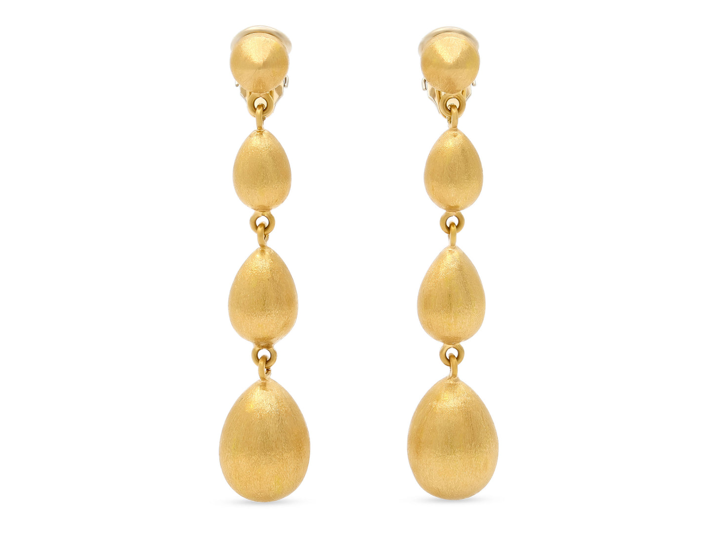 Brushed Drop Earrings in 18K Gold