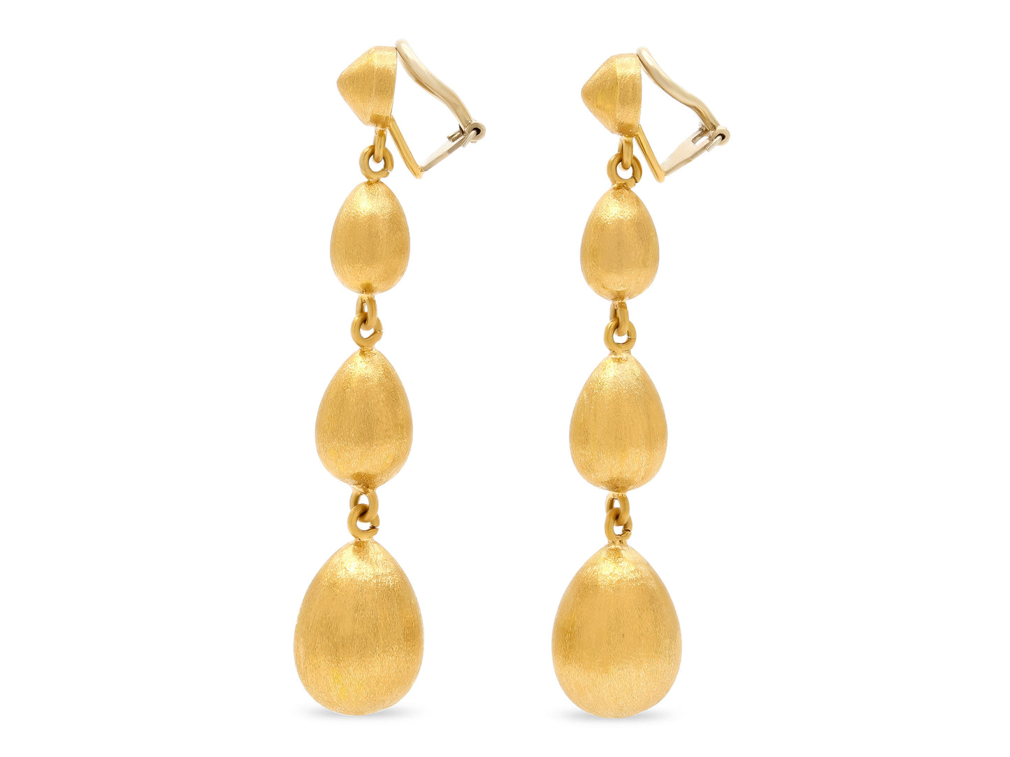 Brushed Drop Earrings in 18K Gold