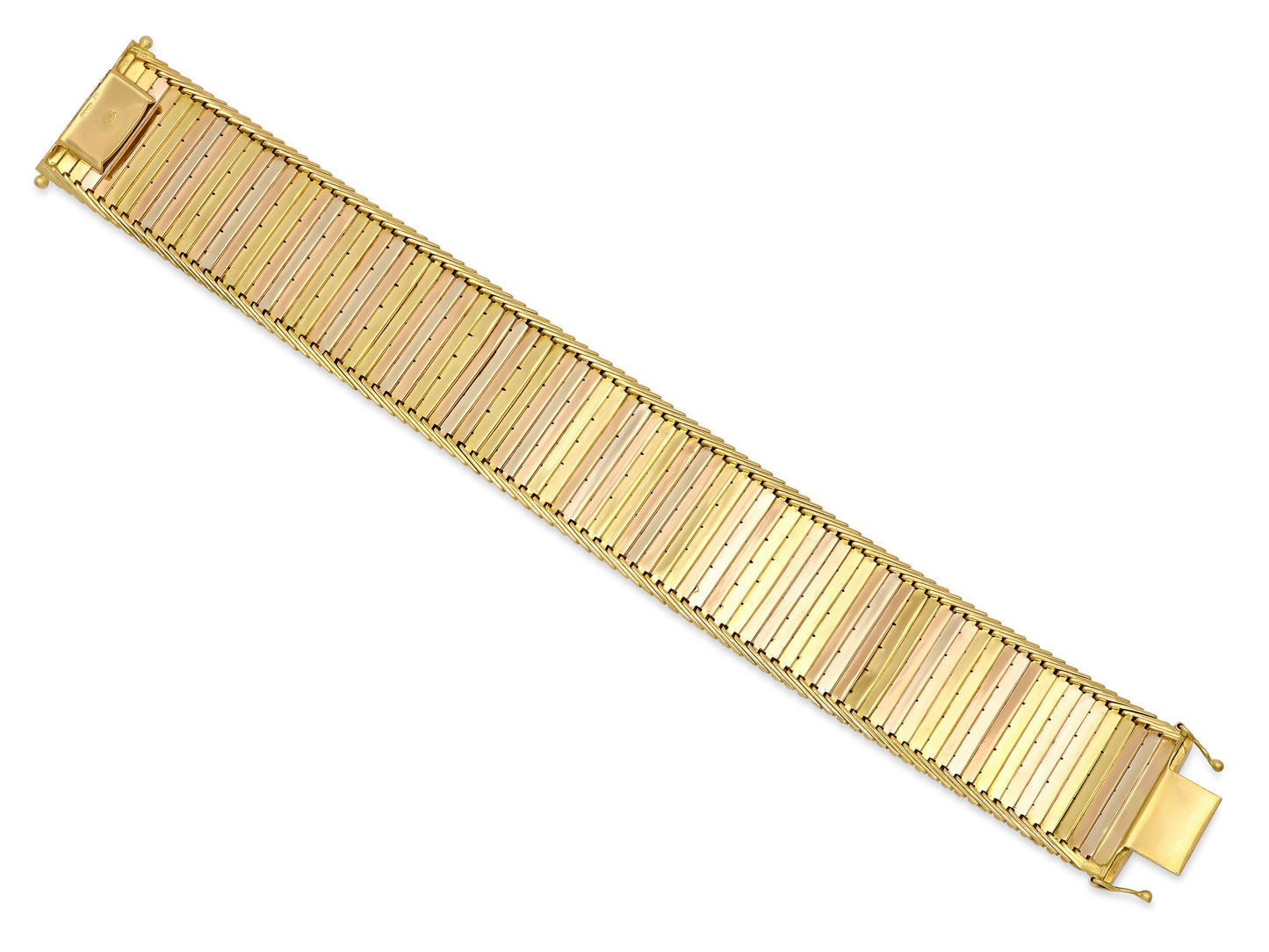 Tri-Color Wide Bracelet in 18K Gold