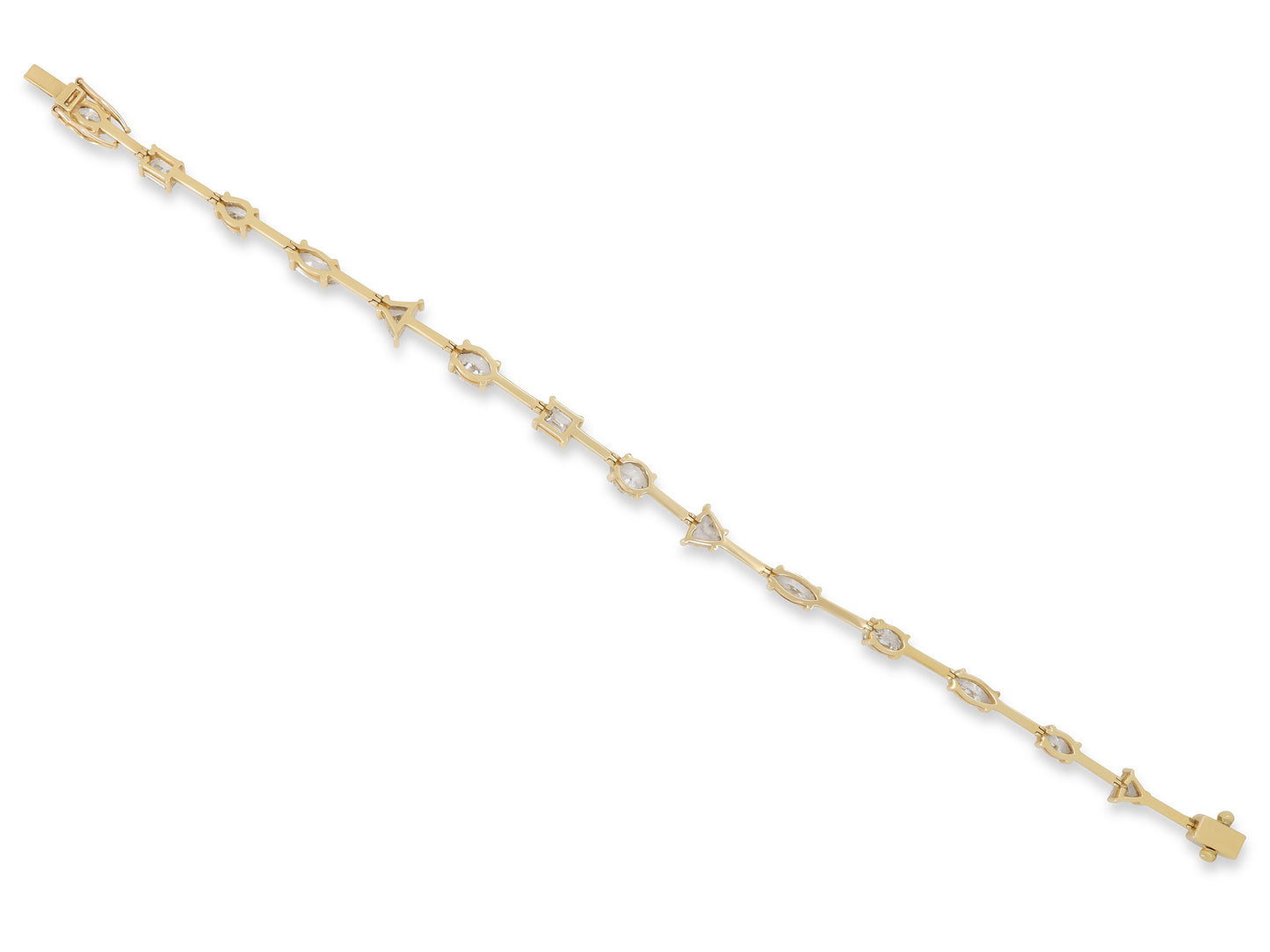 Multi-Shape Diamond Bracelet in 18K Gold