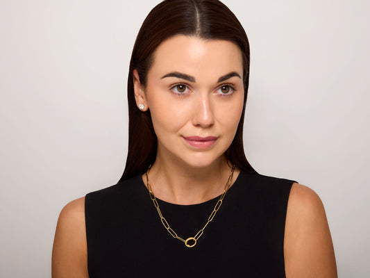 Oval Link Necklace in 18K Gold
