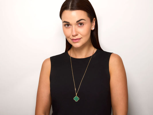 Van Cleef & Arpels 'Magic Alhambra' Malachite Necklace in 18K Gold