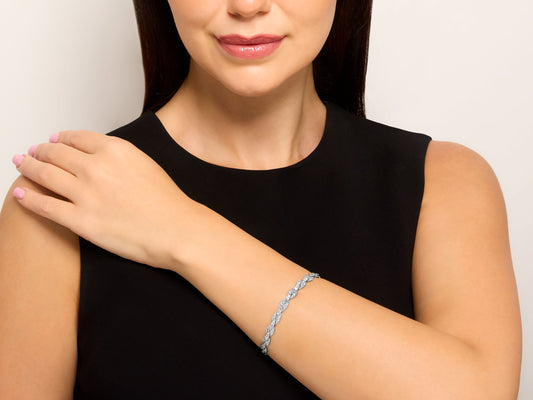 Mid-Century Diamond Bracelet in Platinum, French