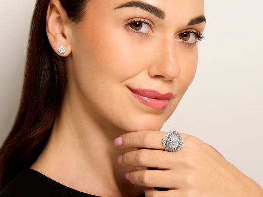 Mid-Century Diamond Ring in Platinum