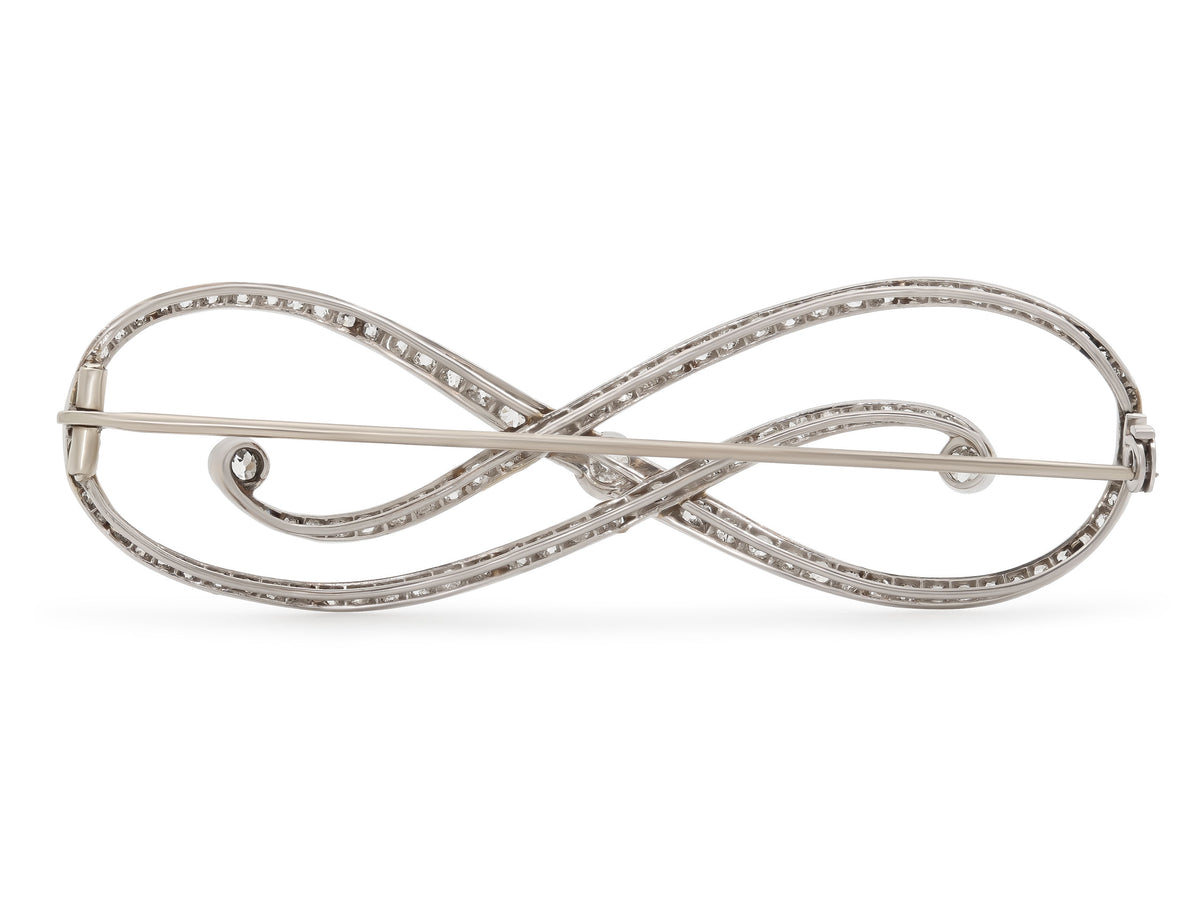 Antique Edwardian Diamond Brooch in Platinum