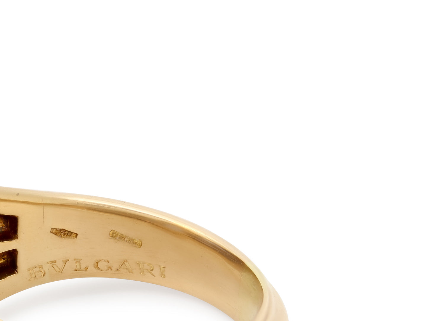 Bulgari Three Stone Sapphire Ring in 18K Gold