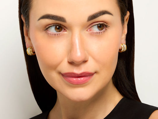 Diamond Huggie Earrings in 18K Gold