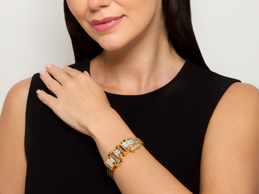 Retro Black Starr & Frost Diamond Watch in 18K Gold