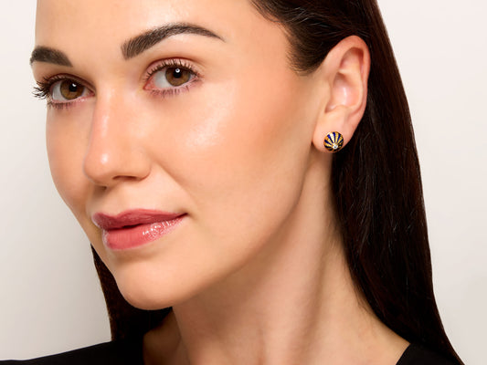 Tiffany & Co. 'Taj Mahal' Enamel Earrings in 18K Gold