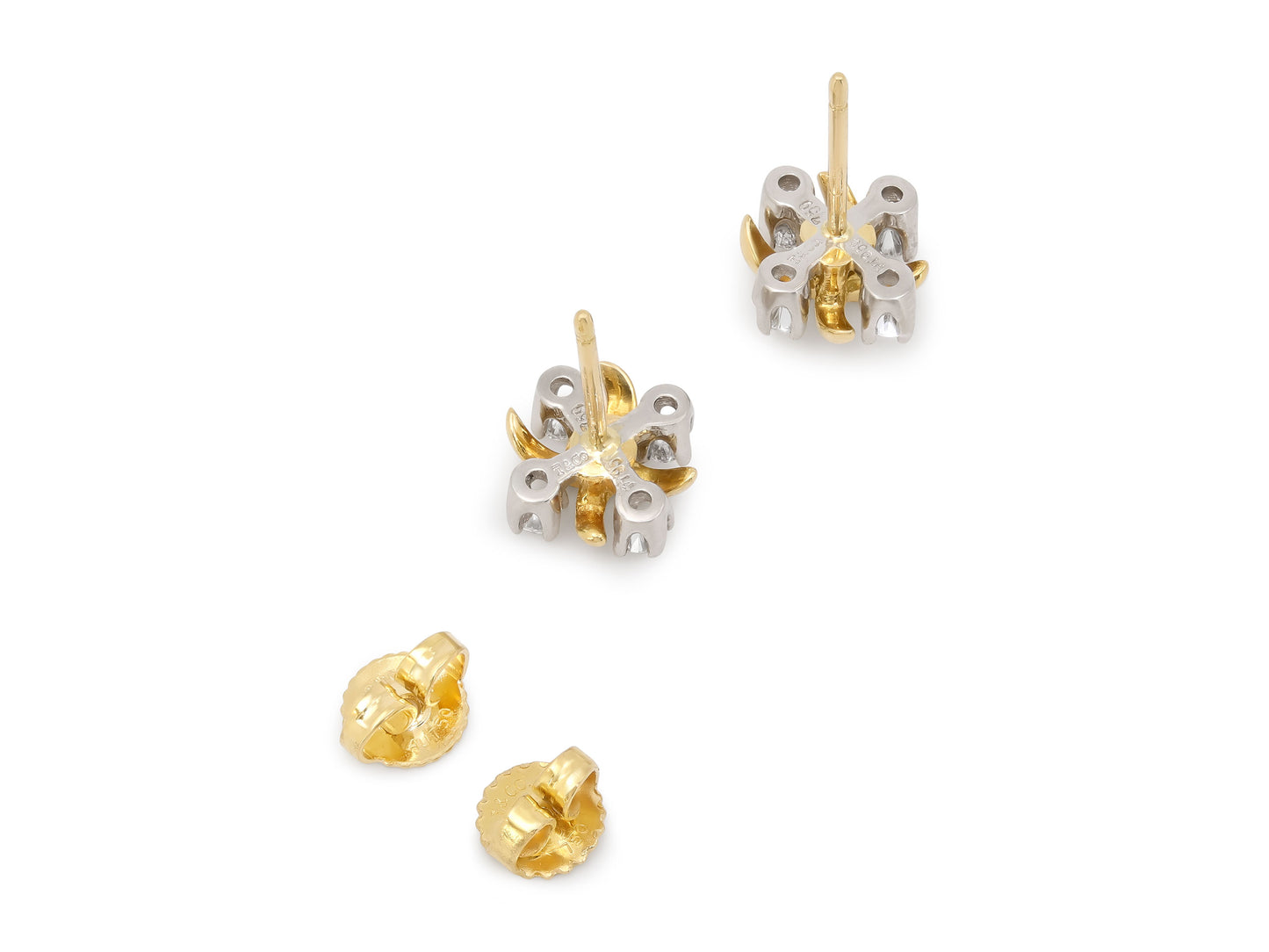 Tiffany and Co. Schlumberger 'Lynn' Diamond Earrings in 18K Gold and Platinum