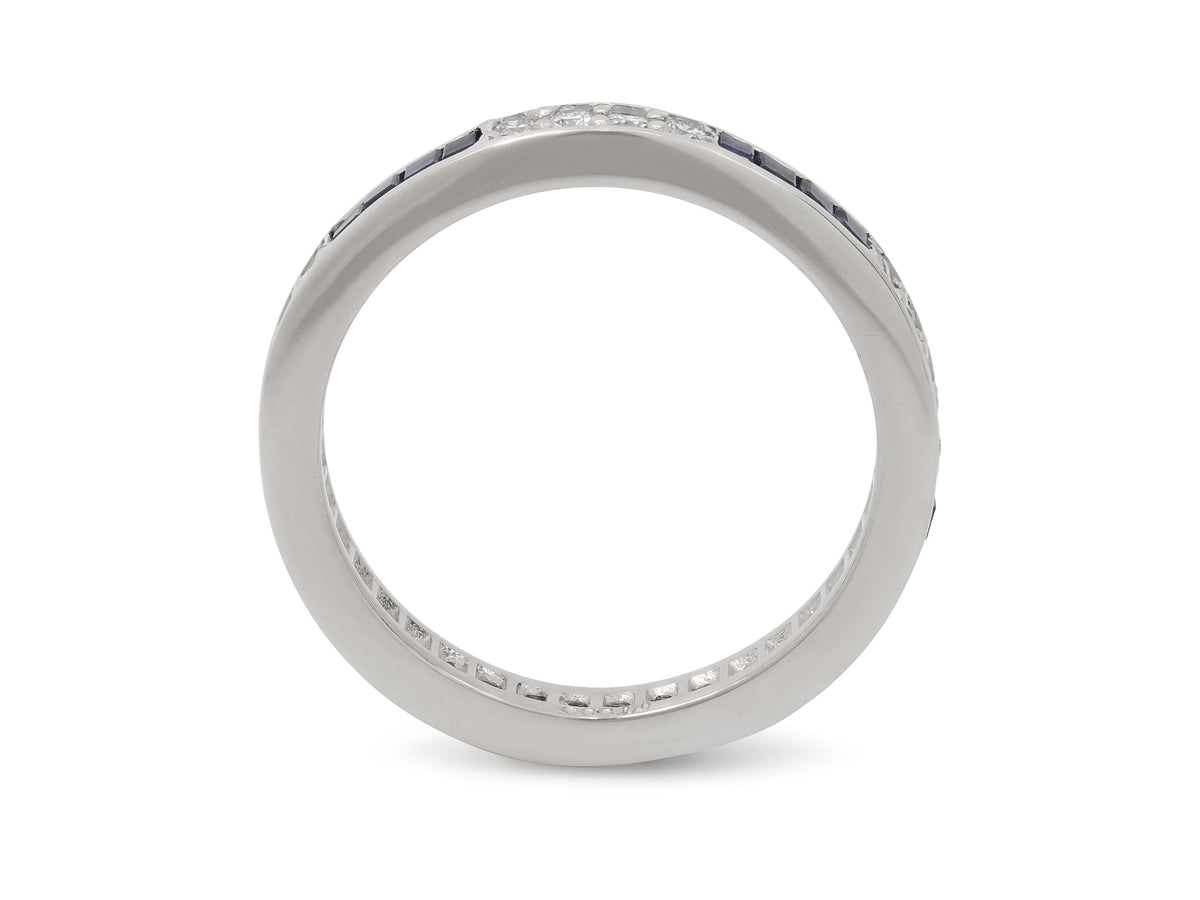 Sapphire and Diamond Eternity Band in Platinum