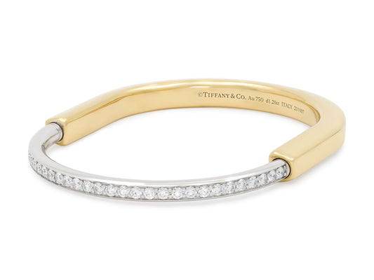 Tiffany & Co. 'Lock' Diamond Bangle in 18K Gold