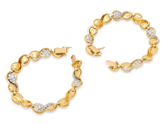 Pair of Boucheron 'Serpent Bohème' Diamond Bracelets in 18K Gold and Platinum