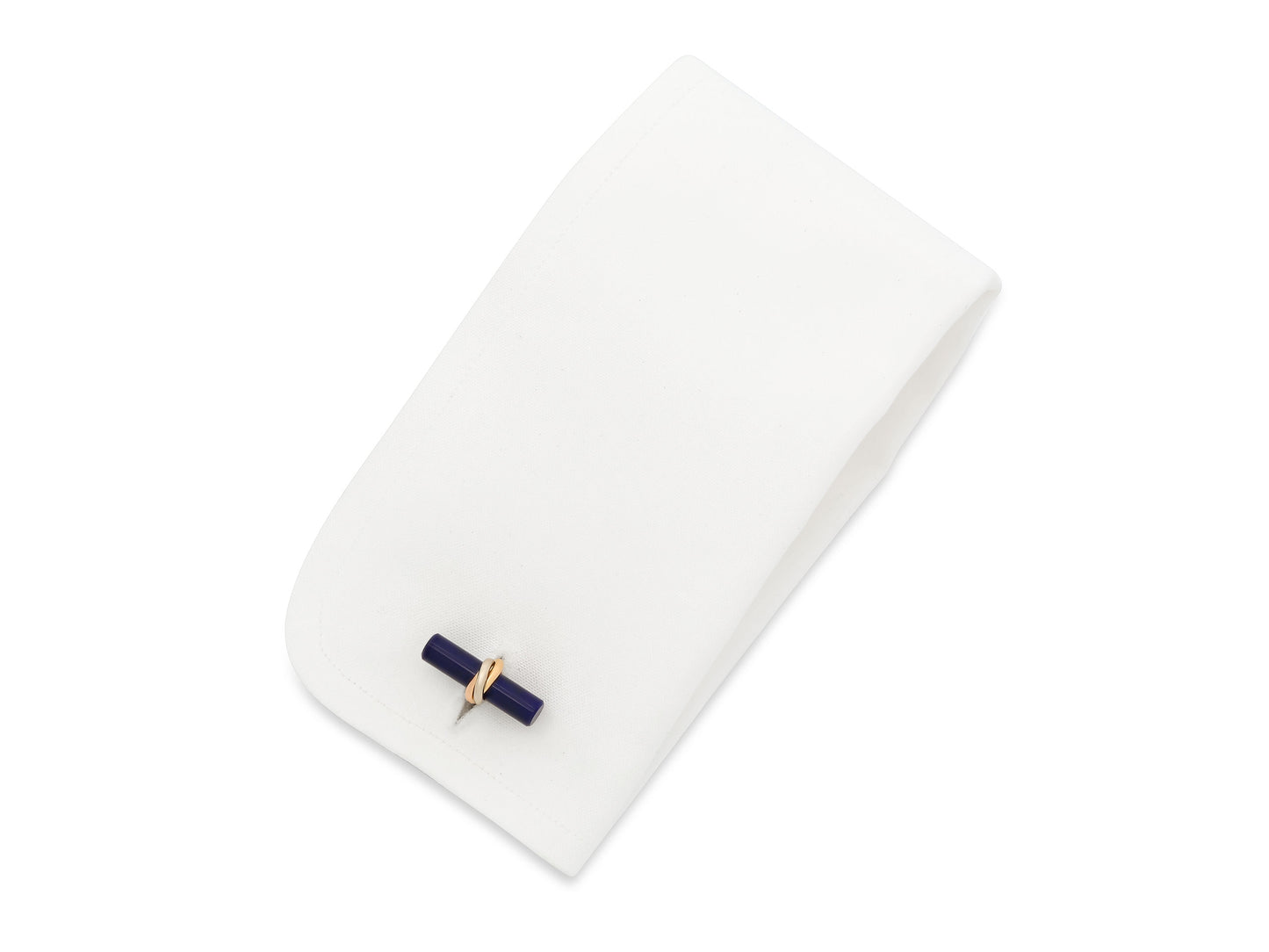 Cartier 'Trinity' Onyx and Lapis Baton Cufflinks in 18K Gold