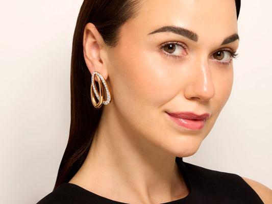 Fawaz Gruosi 'Enlaced' Diamond Earrings in 18K Rose Gold