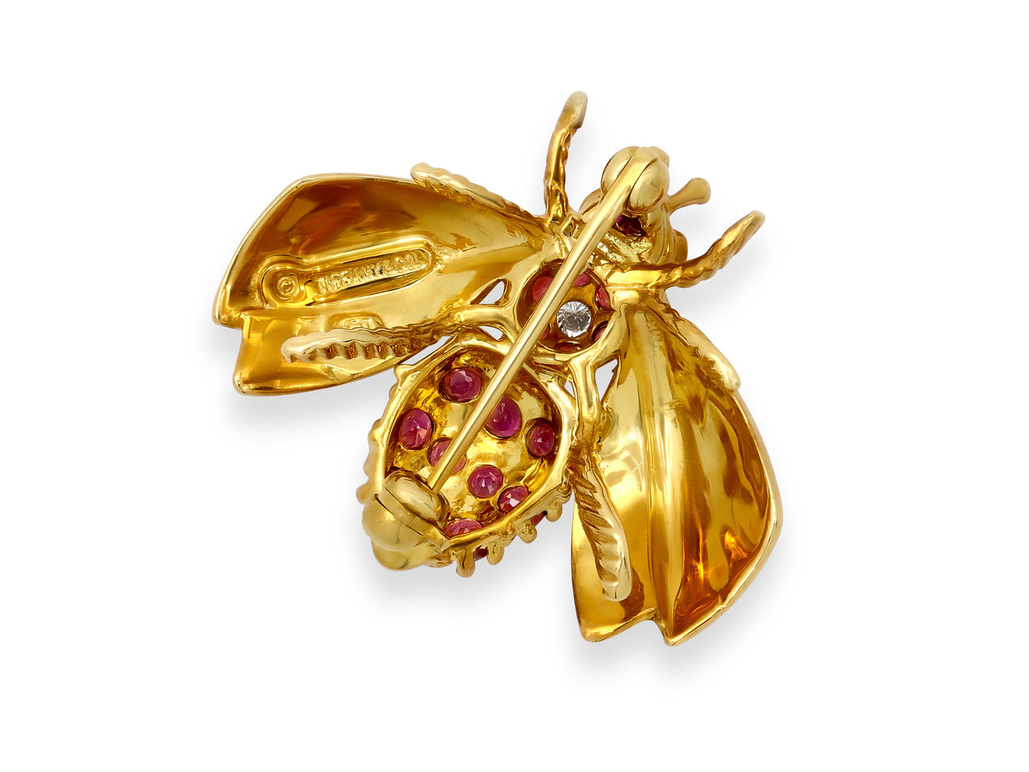 Tiffany & Co. Ruby and Diamond Bee Brooch in 18K Gold