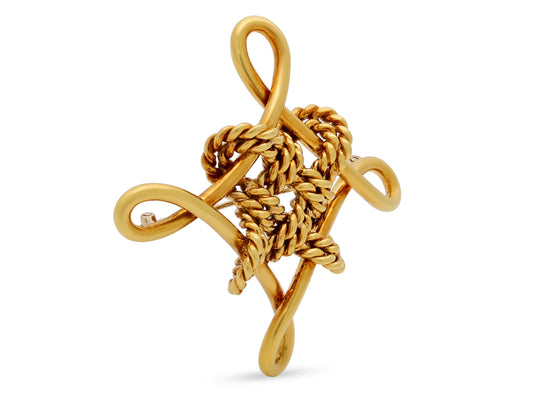 Verdura Knot Brooch in 18K Gold