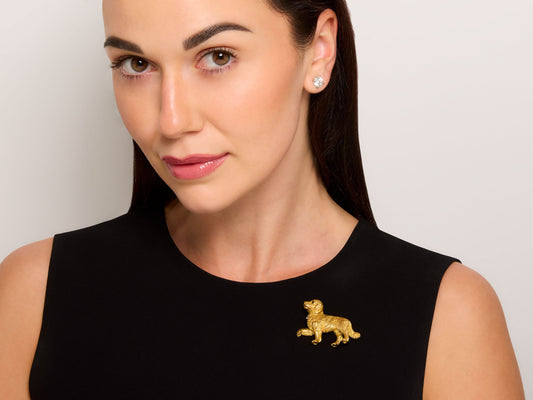 Tiffany & Co. Golden Retriever Brooch in 18K Gold