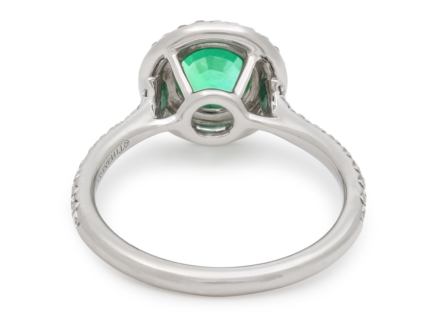 Tiffany & Co. 'Soleste' Diamond and Emerald Ring in Platinum