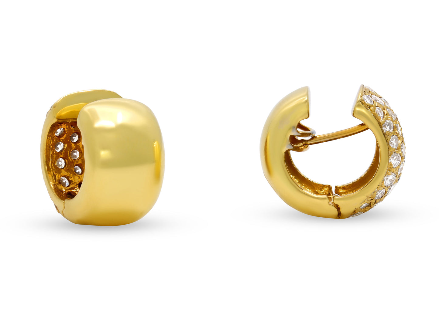 Diamond Huggie Earrings in 18K Gold