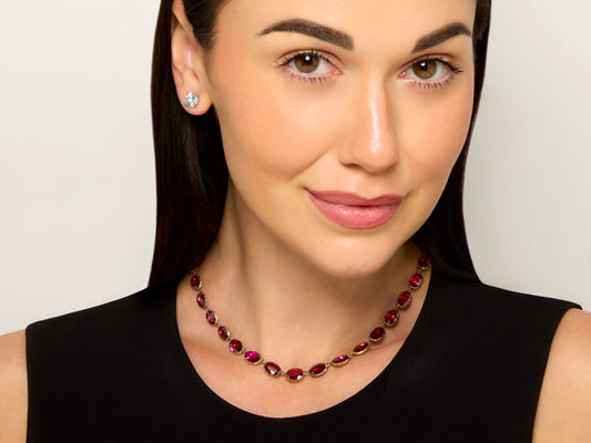 Antique Georgian Garnet Necklace in 9K Gold