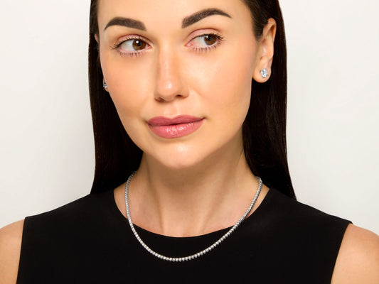 Diamond Rivière Necklace, 9.75 carats, in 18K White Gold