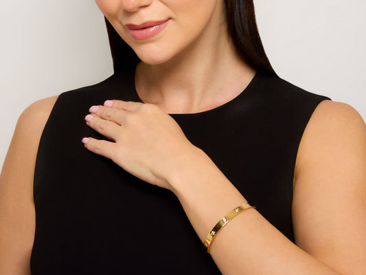 Cartier 'Love' Diamond Bracelet in 18K Gold, Classic Model, Size 19