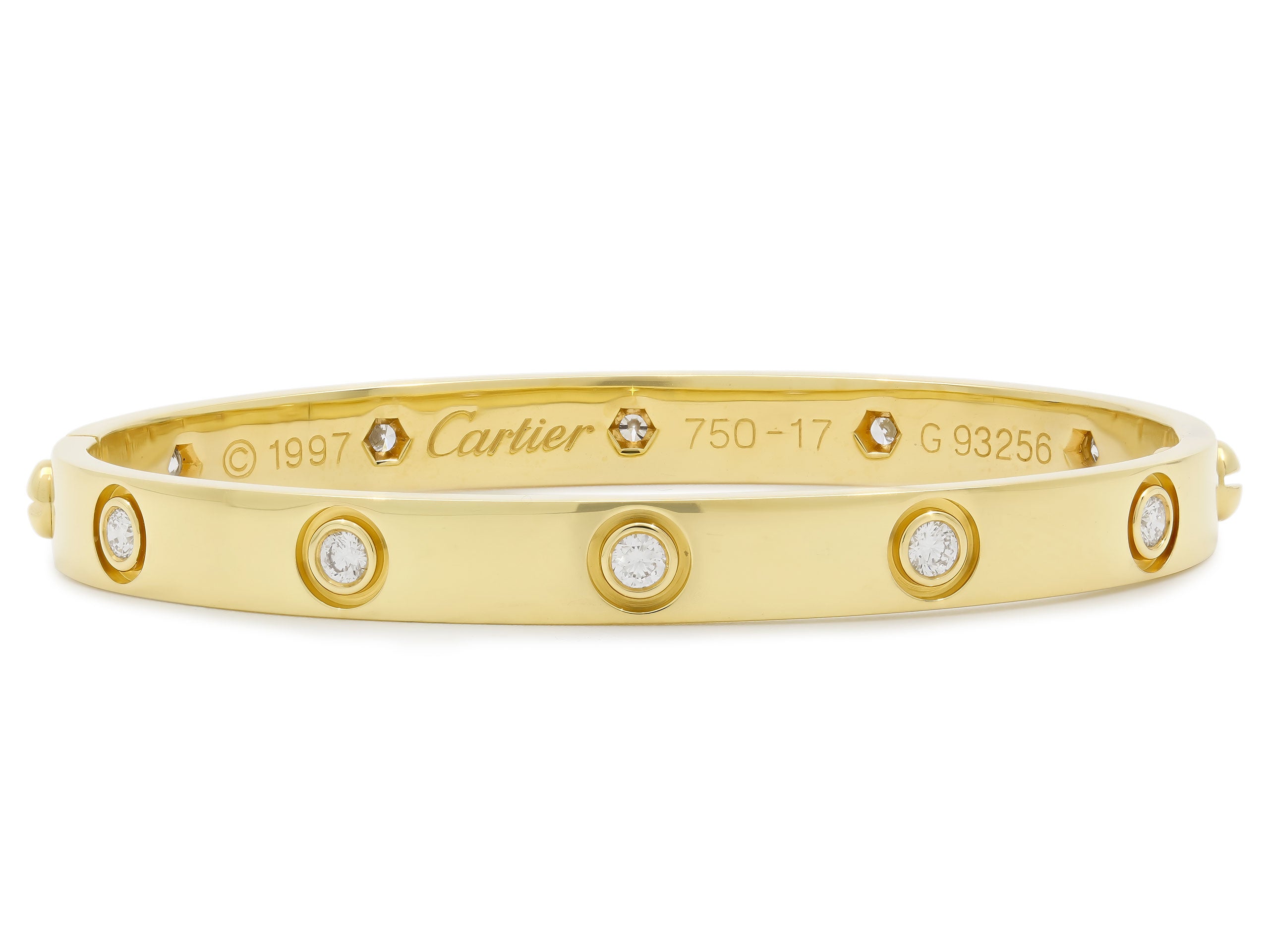 Cartier 'Love' Diamond Bracelet in 18K Gold, Size 17 #521901