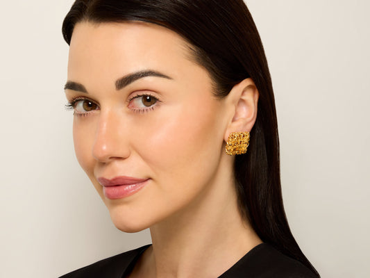 Woven Earrings in 18K Gold