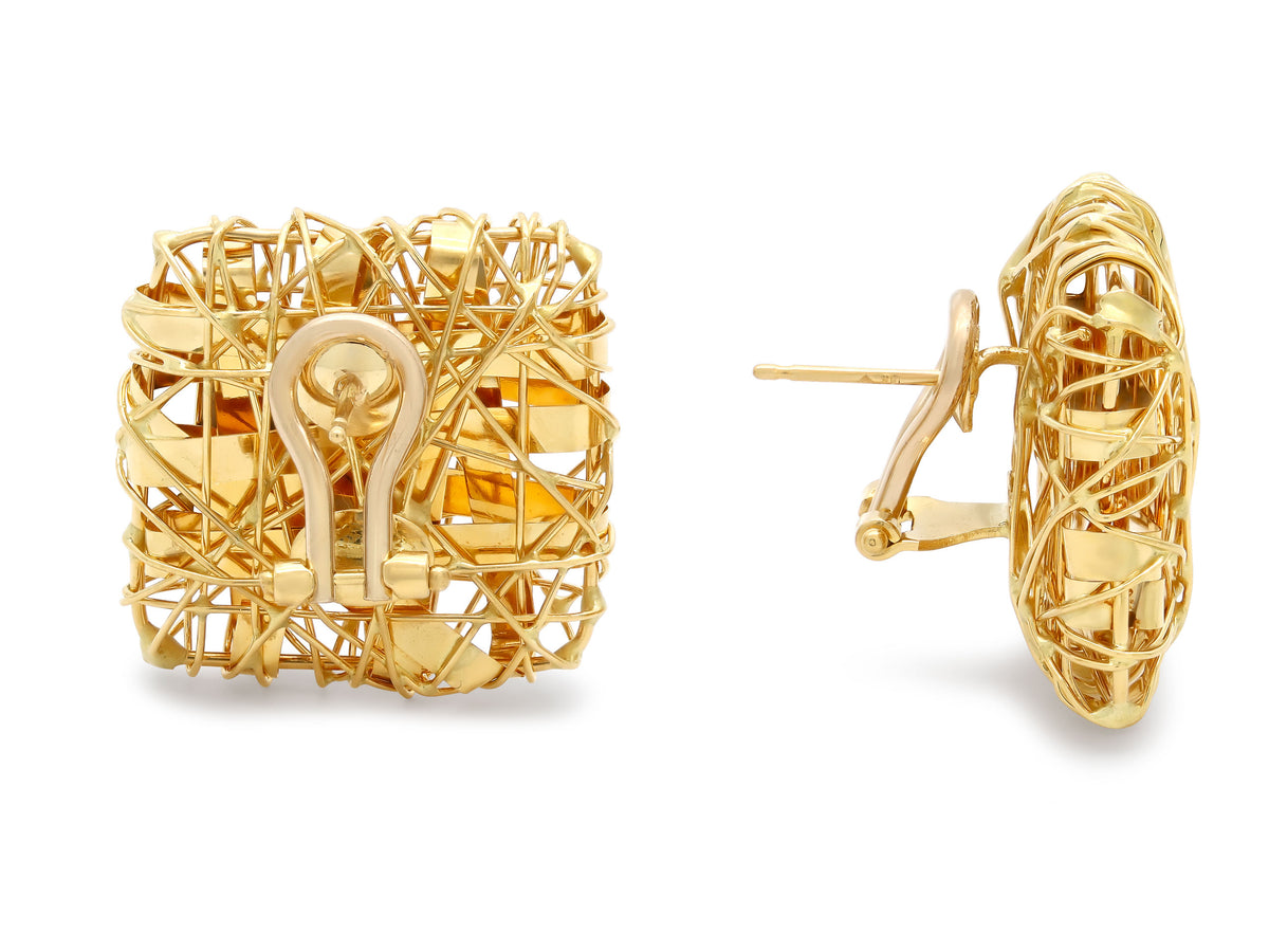 Woven Earrings in 18K Gold