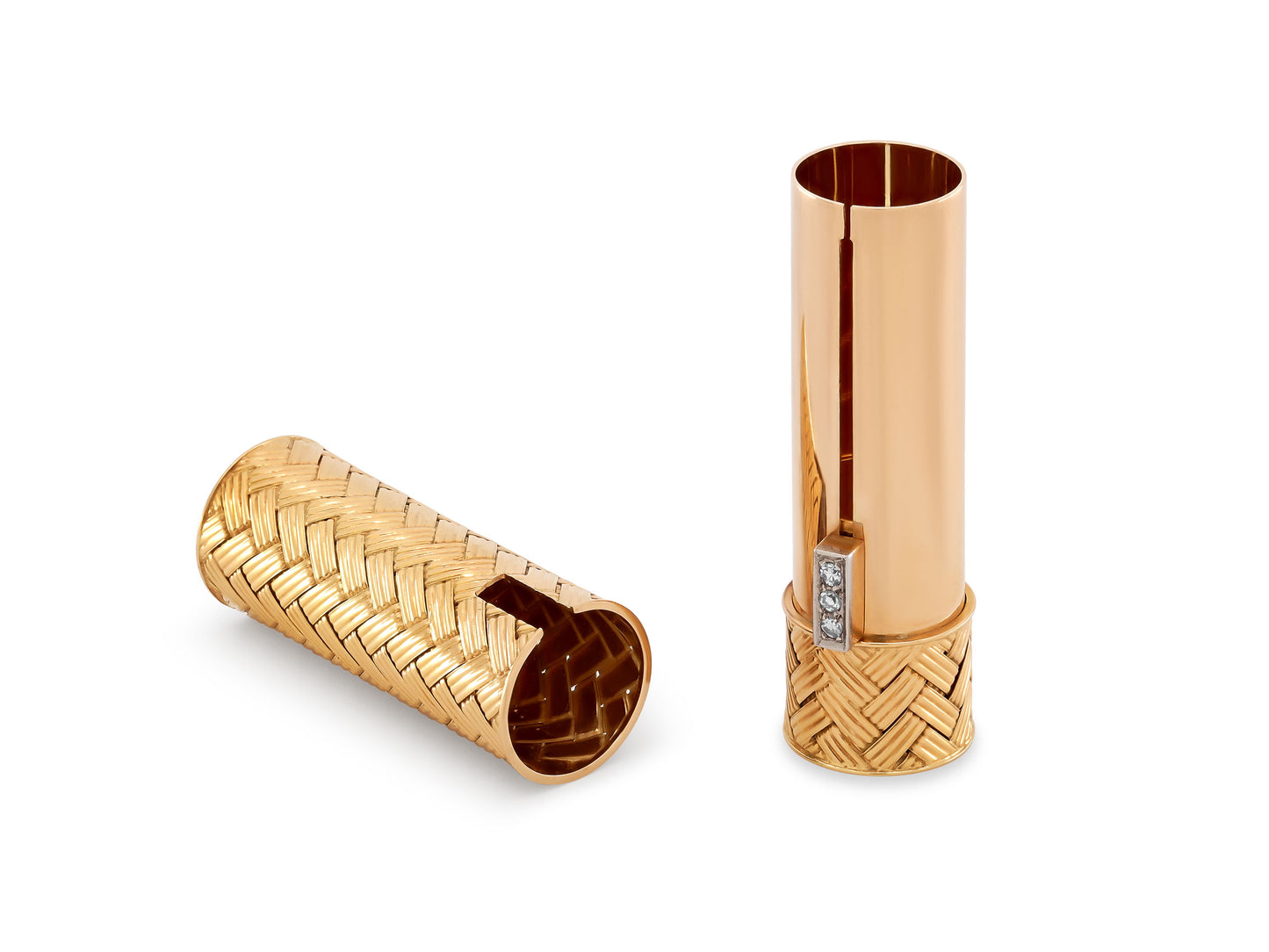 Lipstick Case with Diamonds in 18K Gold