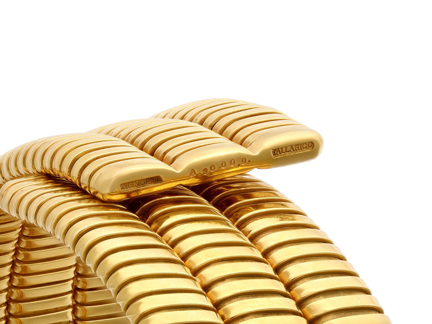 Tallarico by Weingrill Three Row Tubogas Necklace in 18K Gold