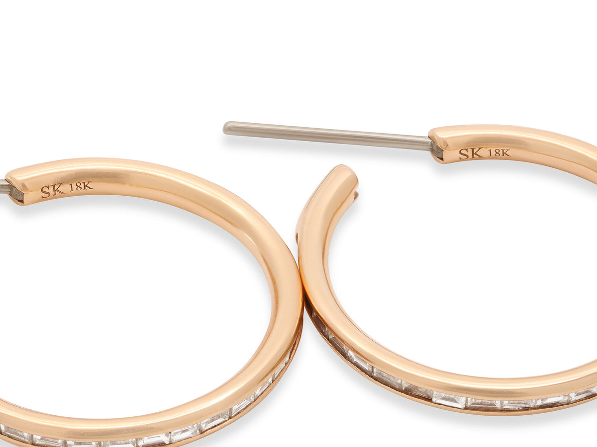 Spinelli Kilcollin 'Miri' Diamond Hoop Earrings in 18K Rose Gold